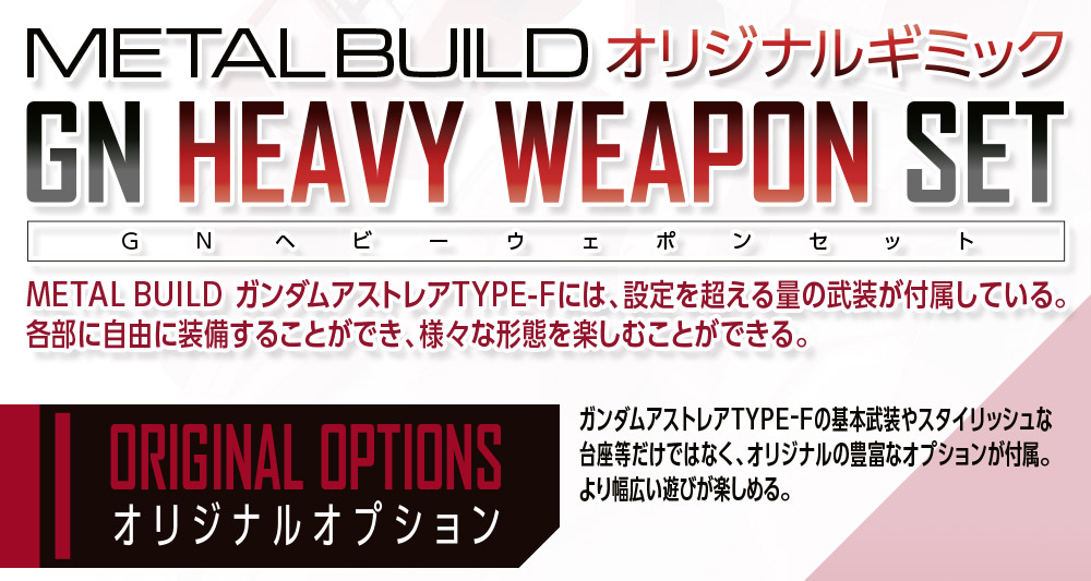 METAL BUILD
ガンダムアストレア TYPE-F (GN HEAVY WEAPON SET)