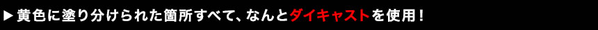 黄色に塗り分けられた箇所すべて、なんとダイキャストを使用！